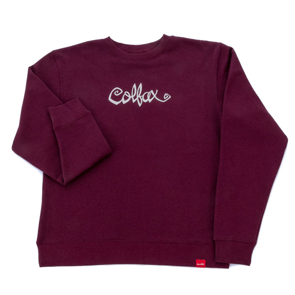 303 Boards - 303 X Chocolate Flip The Script Crewneck (Maroon)